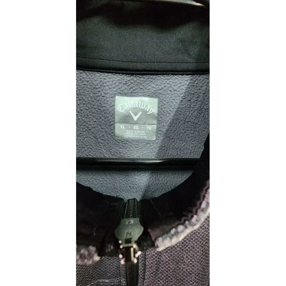 Callaway Midweight Waffle Knit Fleece 1/4 Zip Golf‎ Sweater XL Grey pullover